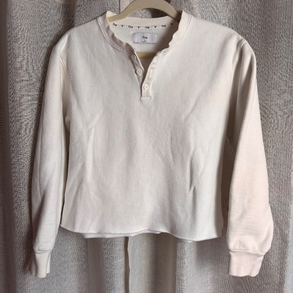 Aritzia TNA Cropped Raw Hem Sweatshirt